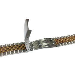 Bracelet de montre 22mm Acier Bicolore Fermoir Déployant Rowi