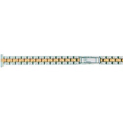 Bracelet de montre 12mm Acier PVD Bicolore Fermoir invisible ROWI FIXOFLEX