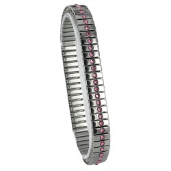 Bracelet Fantaisie en Acier Elastique avec Cristaux Rose Swarovski