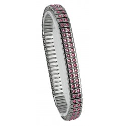 Bracelet Fantaisie en Acier Elastique avec Cristaux Rose Swarovski