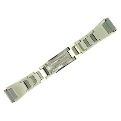 Bracelet de montre 20mm Métal et PVC Gris avec Boucle déployante