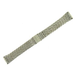 Bracelet de Montre 18mm Perles de Riz en Acier Bicolor Boucle Coulissante