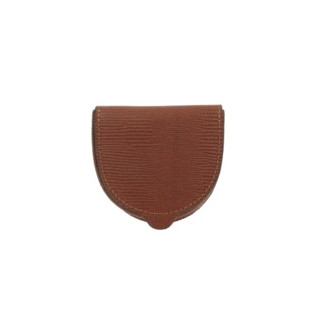 Cuvette Porte Monnaie Marron Doré en Cuir Véritable Fabrication Artisanale Française