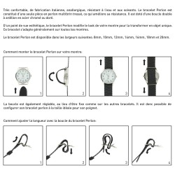 Bracelet de montre 10mm Noir en Nylon Perlon Boucle Chromée