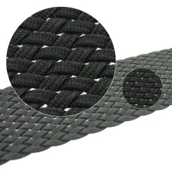 Bracelet de montre 14mm Noir en Nylon Perlon Boucle Dorée