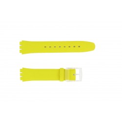 Bracelet de Montre 17mm Compatible pour Montre Swatch en Cuir Jaune
