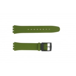 Bracelet de Montre 17mm Kaki Compatible pour Montre Swatch en Cuir