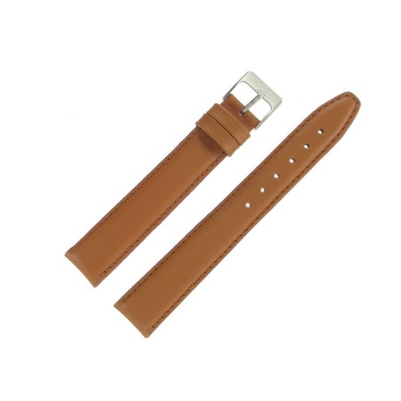 Bracelet de Montre 18mm Marron Doré Extra Long en Cuir Fabrication Artisanale
