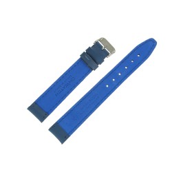 Bracelet de Montre 18mm Bleu Europe Extra Long en Cuir Fabrication Artisanale