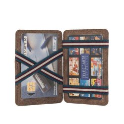 Porte-Carte Magique Porte-Monnaie en Cuir Marron Rubre