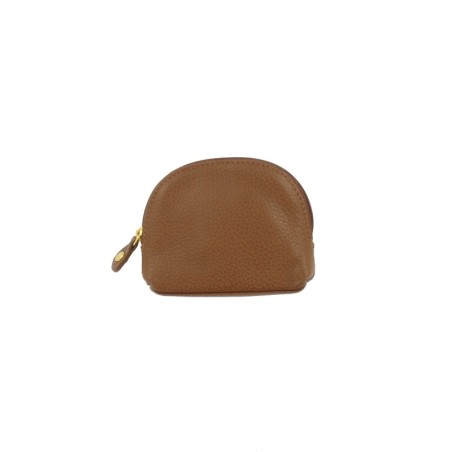 Porte-Monnaie Porte-Clés Marron en Cuir Véritable