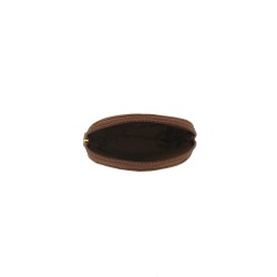 Porte-Monnaie Porte-Clés Marron en Cuir Véritable