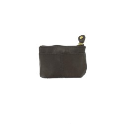 Porte-Monnaie Marron Foncé en Cuir Véritable