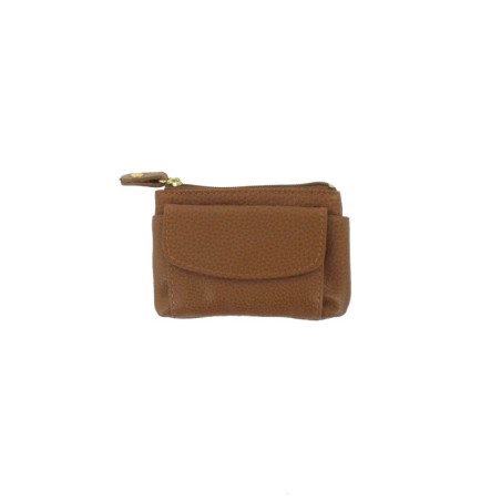Porte-Monnaie en Cuir Véritable Marron avec pochette 95x70mm