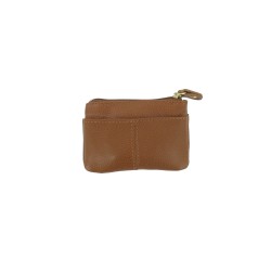 Porte-Monnaie en Cuir Véritable Marron 95x70mm