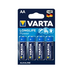 4 Piles LR6 AA Alcaline Longlife Power 1.5 Volts Varta® Made In Germany