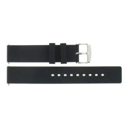 Bracelet Montre 18mm Noir Silicone Rubber Anallergique
