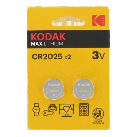 Blister de 2 Piles Bouton CR2025 Lithium 3Volts Kodak Max