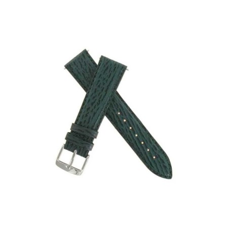 Bracelet de montre 18mm Vert en Cuir de Requin Véritable