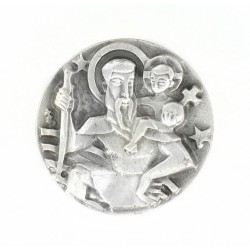 Médaille magnétique Argenté de Saint Christophe. Fabrication Artisanale Française PC102101