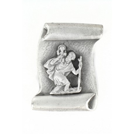 Médaille Magnétique de Saint Christophe Argenté Fabrication Artisanale