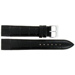 Bracelet de Montre 20mm Noir pour Anses Soudées en Cuir Véritable