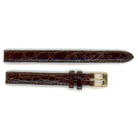Bracelet de Montre 10mm Marron en Crocodile Véritable Fabrication Européenne
