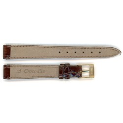 Bracelet de Montre 12mm Marron en Crocodile Véritable Fabrication Artisanale