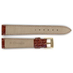 Bracelet de Montre 16mm Gold en Crocodile Véritable Fabrication Artisanale