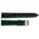 Bracelet de Montre 16mm Vert en Crocodile Véritable Fabrication Artisanale