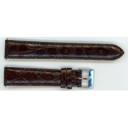 Bracelet de Montre 18mm Marron en Crocodile Véritable Fabrication Artisanale