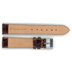 Bracelet de Montre 18mm Marron en Crocodile Véritable Fabrication Artisanale