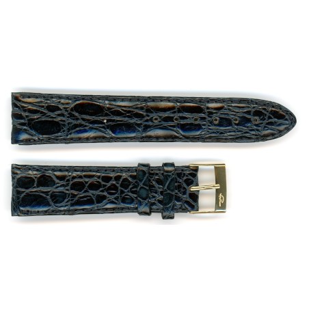 Bracelet de Montre 20mm Marine en Crocodile Véritable Fabrication Artisanale