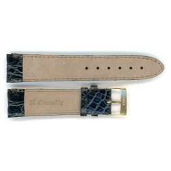 Bracelet de Montre 20mm Marine en Crocodile Véritable Fabrication Artisanale