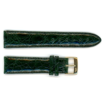 Bracelet de Montre 20mm Vert en Crocodile Véritable Fabrication Artisanale