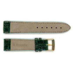 Bracelet de Montre 20mm Vert en Crocodile Véritable Fabrication Artisanale