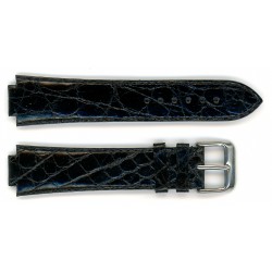 Bracelet de Montre 22mm Noir encoche de 14mm en Crocodile Véritable