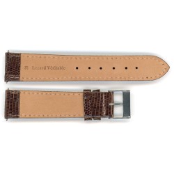 Bracelet de Montre 20mm Marron en Lézard Véritable Fabrication Artisanale