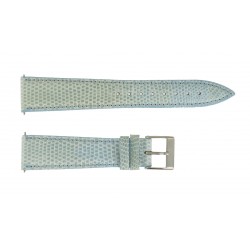 Bracelet de Montre 18mm Bleu en Cuir de Lézard Véritable Fabrication Artisanale