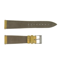 Bracelet de Montre 18mm Jaune Métallisé en Lézard Véritable Fabrication Artisanale