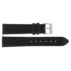 Bracelet de Montre 18mm Noir en Lézard Véritable Fabrication Artisanale