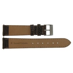 Bracelet de Montre 18mm Marron en Lézard Véritable Fabrication Artisanale
