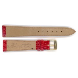 Bracelet de Montre 18mm Rouge en Lézard Véritable Fabrication Artisanale