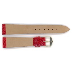 Bracelet de Montre 18mm Rouge en Lézard Véritable Fabrication Artisanale