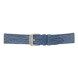 Bracelet de Montre 18mm Bleu en Cuir de Requin Véritable