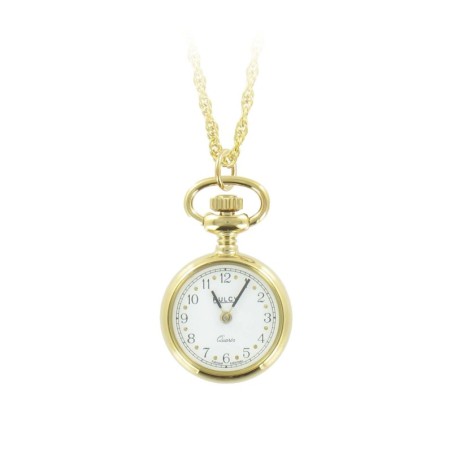 Montre de Poche Pendentif Dame Dorée Quartz Made In France