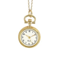 Montre de Poche Pendentif Dame Dorée Décor Cheval Made In France