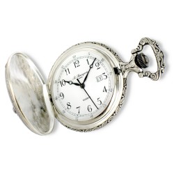 Montre de Poche à Thème Décor Mineurs en Palladium Viel Argent Made in France