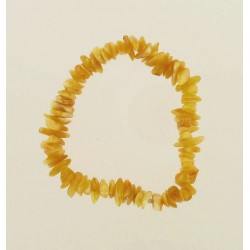 Bracelet Adulte Ambre de la Baltique "chips" couleur milky