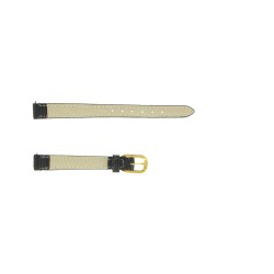Bracelet de Montre 10mm Noir en Cuir Gaufré Lézard